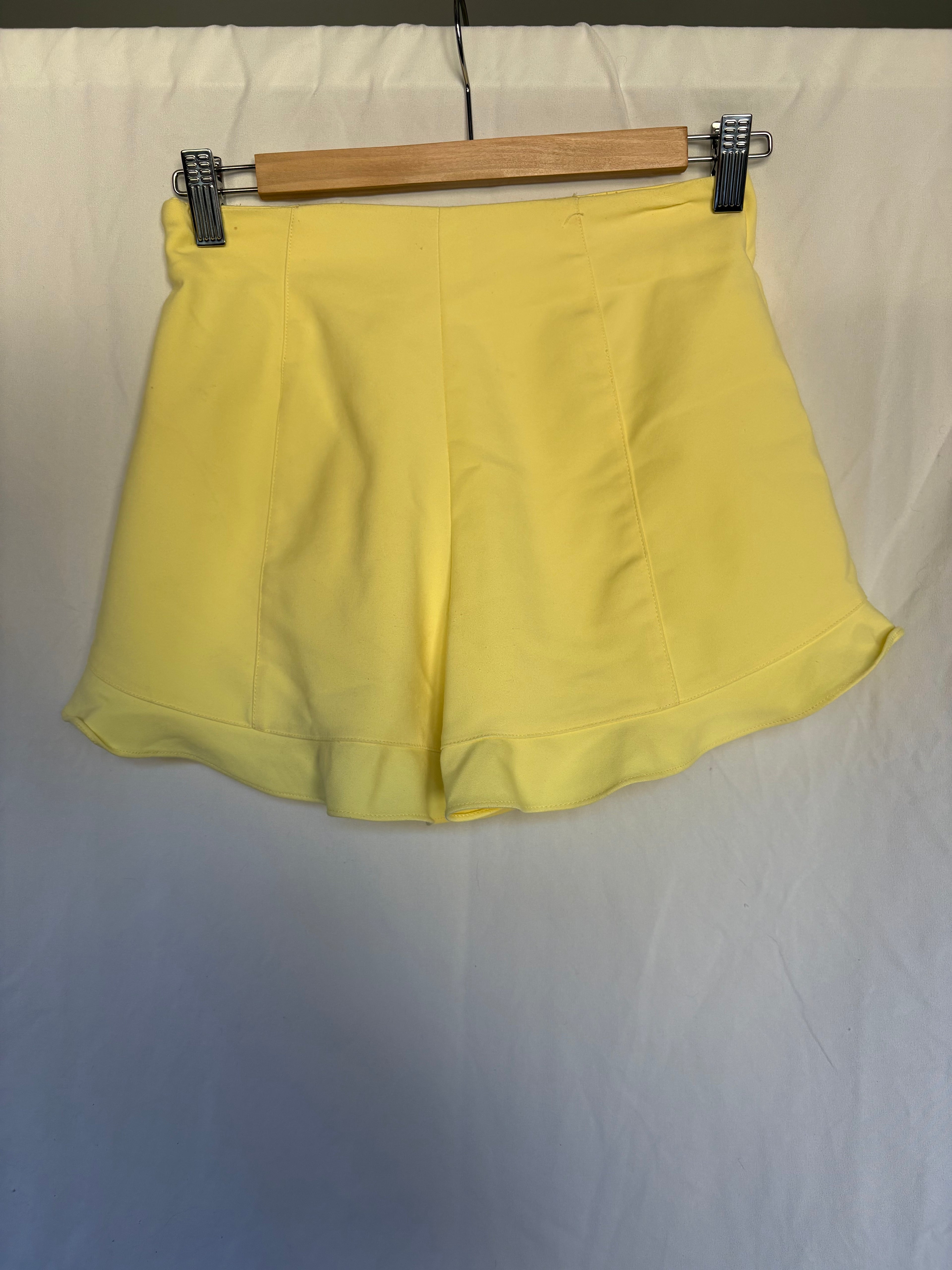 1. State Yellow Ruffle Shorts
