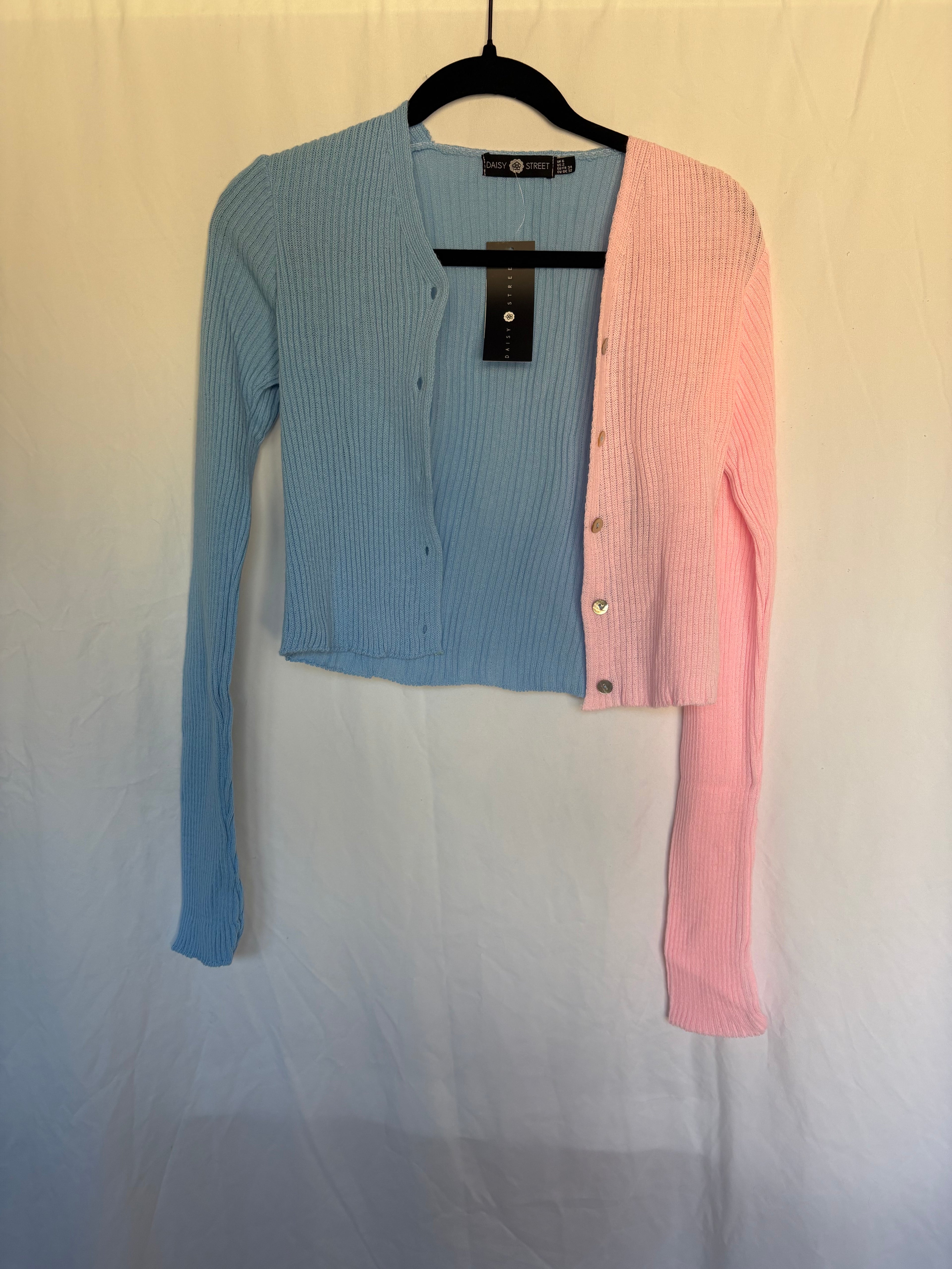 Daisy Street 90’s Style Color Block Pastel Cardigan