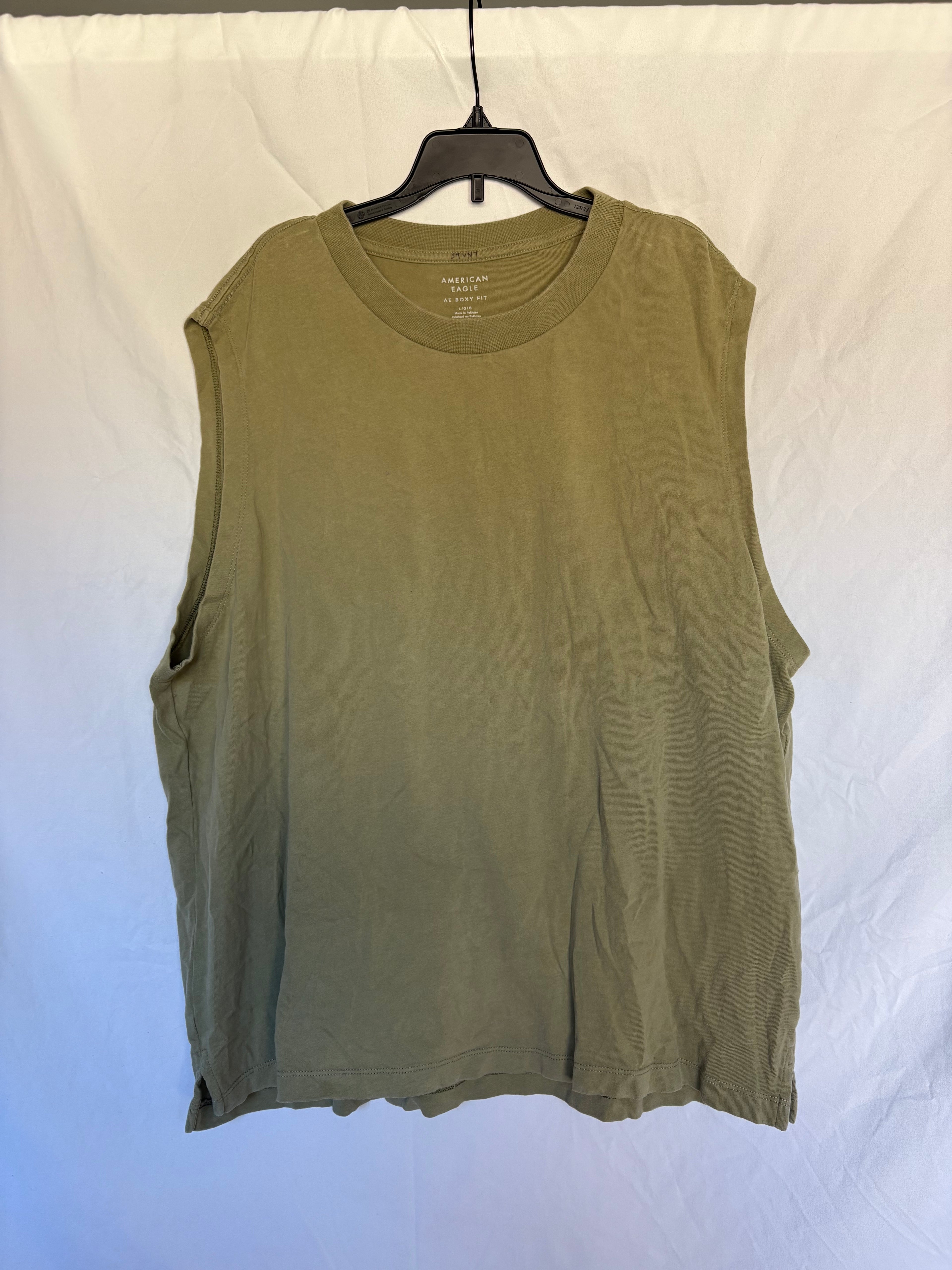 American Eagle Oversized Boxy Green Muscle Tee (Stunt)