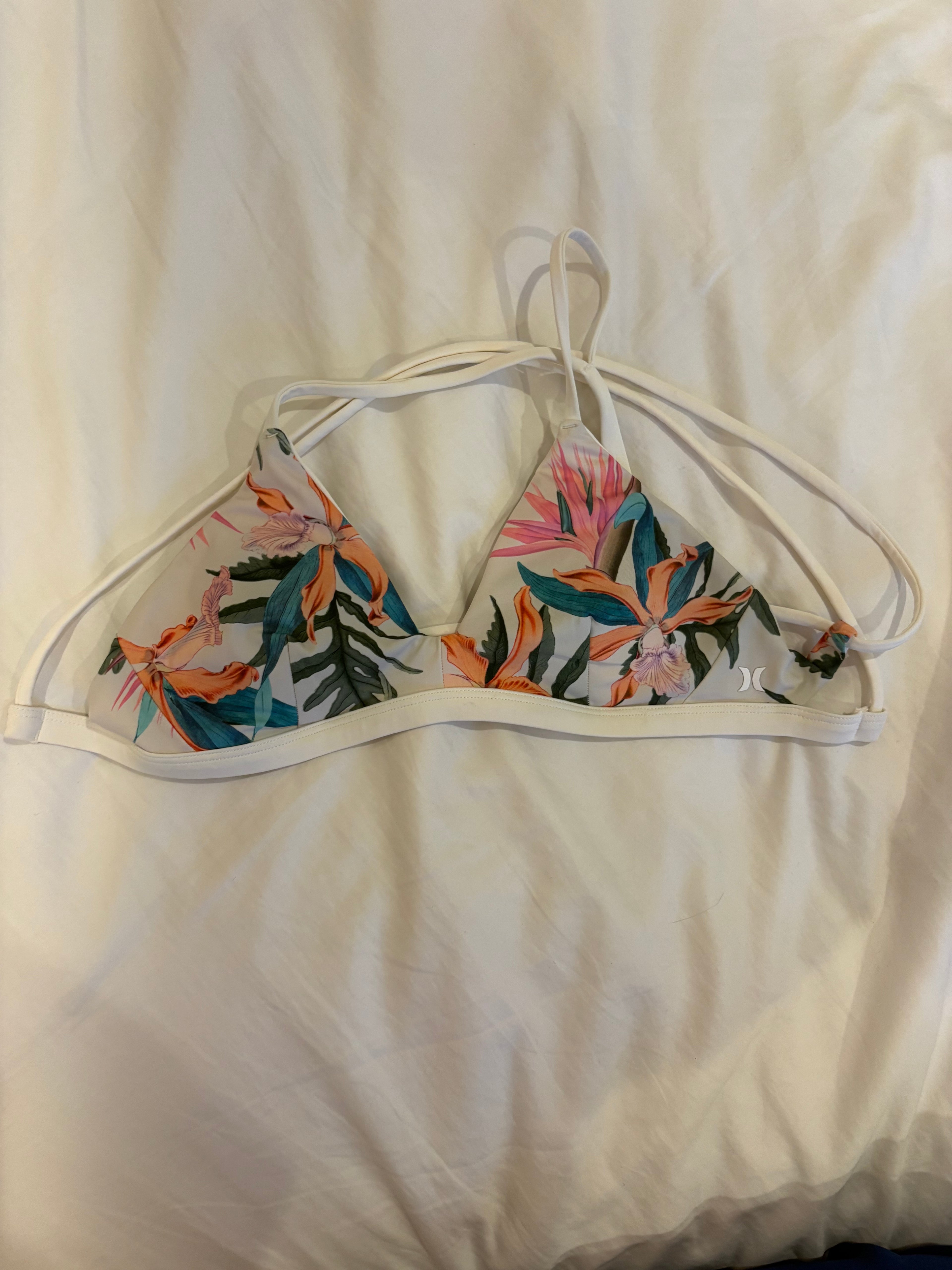 Hurley Tropical White Bikini Top